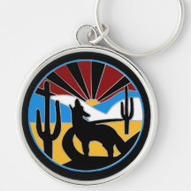 Wüsten-Sonnenuntergang Keychain Schlüsselbänder