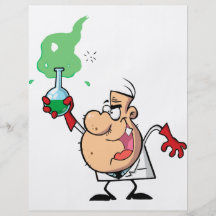 wütender Wissenschaftler des Cartoon mit Trank Bedruckte Flyer