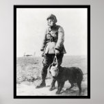 WWI Sergeant und seine Hundetragenden Gasmasken 19 Plakatdrucke