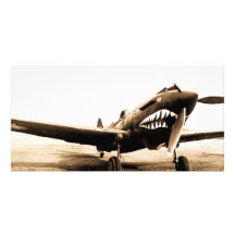 WWII das Flying Tigers Curtiss P-40 Kämpfer-Flugze Photogrußkarten