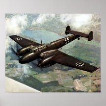 WWII deutsches Bf-110 im Flug Plakat