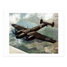 WWII deutsches Bf-110 im Flug Postkarte