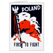WWII Polen, Plakat zuerst kämpfen Karten