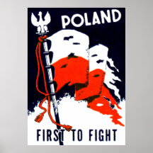WWII Polen, Plakat zuerst kämpfen