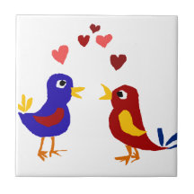 WX-, bunte Liebe-Vogel-Primitiv-Kunst Fliese