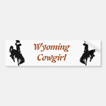 Wyoming-Cowgirl Autoaufkleber
