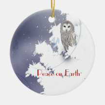 X003_Winter Eule, Weltfrieden Ornamente