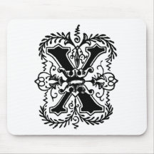 X dekorativer Buchstabe Mousepads