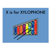 "X" ist für Xylophone-Alphabet Flashcard Postkarten