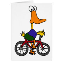 XX Enten-Reitfahrrad-Cartoon Grußkarten