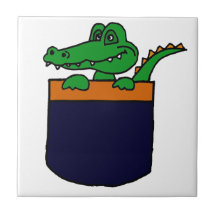 XX lustiger Alligator in einer Tasche Keramikkachel