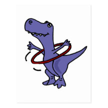 XX lustiger T-rex Dinosaurier unter Verwendung Hul Postkarte