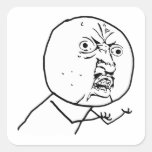 y u kein Rasereigesichts-Comic lol rofl Aufkleber