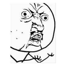 Y U kein Typ-Comic-Gesicht Postkarte