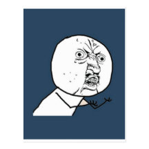 Y U kein Typ-nutzbares Comic-Gesicht Postkarte