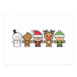 Yay für Weihnachtscharaktere der Farbefünf Postkarten