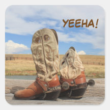 Yeeha! Western-Stiefel-Aufkleber