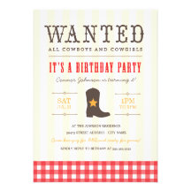 Yeehaw! Cowboy-Geburtstags-Party Einladung