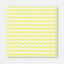 Yellow and White Chevron Zigzag Pattern Magnets