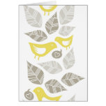 yellow birds singing of love horizontal border karten