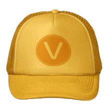 yellow, sunny monogram initial hat.