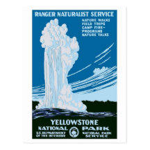 "Yellowstone Nationalpark" Vintage WPA Postkarte