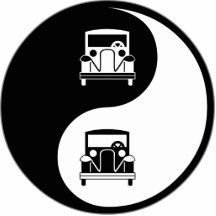 Yin Yang antike Autos Photo Figur