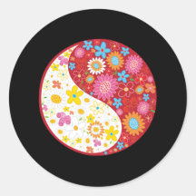 Yin Yang Blumen-Aufkleber