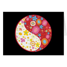 Yin Yang Blumen-Gruß-Karte