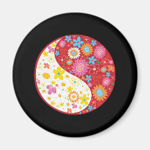 Yin Yang Blumen-Magnet Kühlschrankmagnet