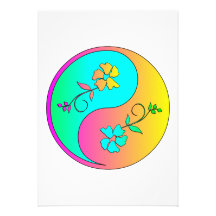 Yin Yang Blumen Personalisierte Ankündigung