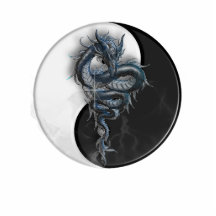 Yin Yang chinesische Drache-Skulptur Ausschnitte