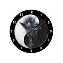 Yin Yang chinesische Drache-Wanduhr Uhren