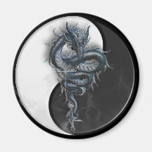 Yin Yang chinesischer Drache-runder Magnet Kühlschrankmagnete