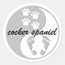 yin Yang cocker spaniel Runde Sticker