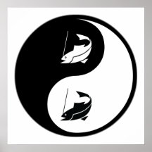 Yin Yang Fischerei Poster