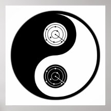 Yin Yang Flugverkehr-Kontrolle Plakate