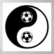 Yin Yang Fußball Posterdruck
