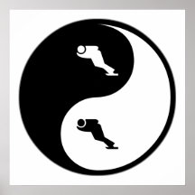 Yin Yang Geschwindigkeits-Skaten Posterdruck