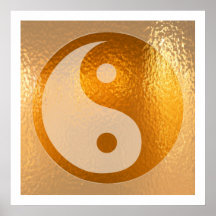 YIN YANG Gold Plakatdrucke