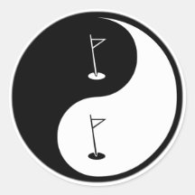 Yin Yang Golf Runder Sticker