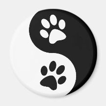 Yin Yang Hundetatzen Kühlschrankmagnet