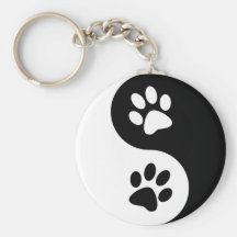 Yin Yang Hundetatzen Schlüsselanhänger