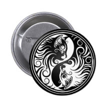 Yin Yang Kätzchen Anstecknadel
