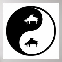 Yin Yang Klavier Plakatdruck