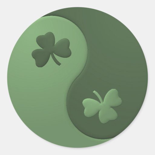 Yin Yang Kleeblatt-Aufkleber