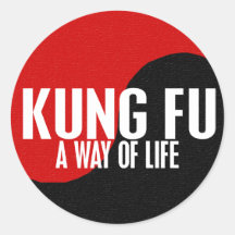Yin Yang Kung Fu 1 Runder Sticker