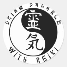Yin Yang Reiki Kanji Aufkleber