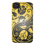 Yin Yang Rosen, Gelb und Schwarzes Case-Mate iPhone 4 Hülle