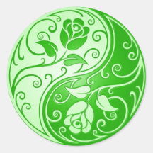 Yin Yang Rosen, grün Sticker